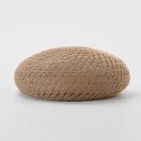 Spring Tencel Fluffy Linen New Knitted Hollow Beret New Artists' Cap Women's New-style Fine Knitted main image 1