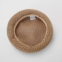 Spring Tencel Fluffy Linen New Knitted Hollow Beret New Artists' Cap Women's New-style Fine Knitted main image 3