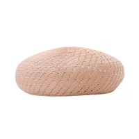 Spring Tencel Fluffy Linen New Knitted Hollow Beret New Artists' Cap Women's New-style Fine Knitted main image 5