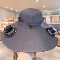 Solar Fan Hat Men's Summer Outdoor Mountaineering Fishing UV-proof Sunshade Oversized Beaves Sunscreen Fisherman Hat sku image 9