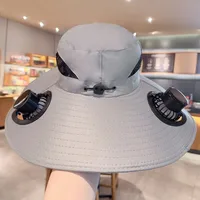 Solar Fan Hat Men's Summer Outdoor Mountaineering Fishing UV-proof Sunshade Oversized Beaves Sunscreen Fisherman Hat sku image 10