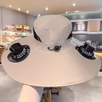 Solar Fan Hat Men's Summer Outdoor Mountaineering Fishing UV-proof Sunshade Oversized Beaves Sunscreen Fisherman Hat sku image 11