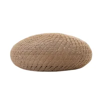 Spring Tencel Fluffy Linen New Knitted Hollow Beret New Artists' Cap Women's New-style Fine Knitted sku image 4