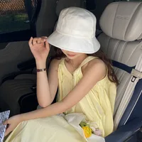 Dopamine New-style Candy-colored Fisherman Hat Solid Color Sunscreen Bucket Hat Table Lamp Hat Thin Elegant Sun Hat Basin Hat main image 3
