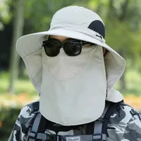 Summer Big Neaves Shawl Sun Hat Men's Outdoor Sunscreen Mountaineering Fishing Hat  Casual Waterproof Quick-drying Fisherman Hat sku image 21