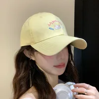 Cute Kitten Embroidered Baseball Cap Women's Spring And Summer Big Head Wide Brim Showing Face Small Cap New Style All-match Hat main image 3