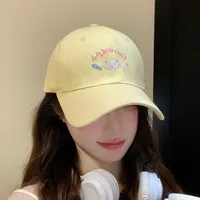 Cute Kitten Embroidered Baseball Cap Women's Spring And Summer Big Head Wide Brim Showing Face Small Cap New Style All-match Hat main image 4