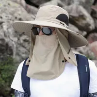 Summer Big Neaves Shawl Sun Hat Men's Outdoor Sunscreen Mountaineering Fishing Hat  Casual Waterproof Quick-drying Fisherman Hat sku image 25