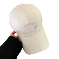 Cute Kitten Embroidered Baseball Cap Women's Spring And Summer Big Head Wide Brim Showing Face Small Cap New Style All-match Hat main image 5