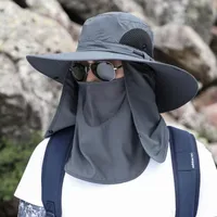 Summer Big Neaves Shawl Sun Hat Men's Outdoor Sunscreen Mountaineering Fishing Hat  Casual Waterproof Quick-drying Fisherman Hat sku image 26