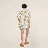 Casual Women's Casual Vacation Starfish Conch Linen Polyester Shorts Co-ord Set Shorts Sets main image 3
