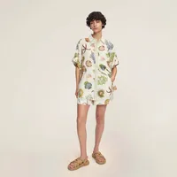 Casual Women's Casual Vacation Starfish Conch Linen Polyester Shorts Co-ord Set Shorts Sets main image 1