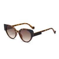 Hip-Hop Streetwear Leopard PC UV400 Protection Tinted Lenses Oval Frame Full Frame Glasses main image 7
