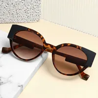 Hip-Hop Streetwear Leopard PC UV400 Protection Tinted Lenses Oval Frame Full Frame Glasses main image 3