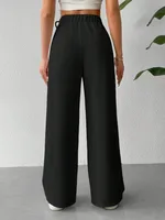 Women's Casual Holiday Daily Basic Simple Style Classic Style Solid Color Full Length Casual Pants Wide Leg Pants main image 3