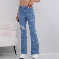 Women's Holiday Street Simple Style Streetwear Solid Color Full Length Jeans main image 4