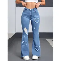 Women's Holiday Street Simple Style Streetwear Solid Color Full Length Jeans sku image 5