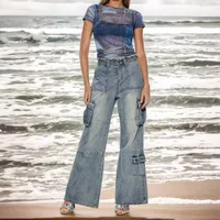 Women's Holiday Street Classic Style Streetwear Solid Color Full Length Jeans sku image 4