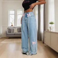 Women's Holiday Street Simple Style Streetwear Solid Color Full Length Jeans main image 1