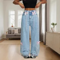 Women's Holiday Street Simple Style Streetwear Solid Color Full Length Jeans sku image 4