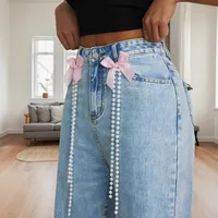 Women's Holiday Street Simple Style Streetwear Solid Color Full Length Jeans main image 2