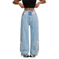 Women's Holiday Street Simple Style Streetwear Solid Color Full Length Jeans main image 3