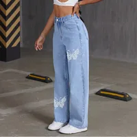 Women's Casual Daily Streetwear Butterfly Full Length Jeans main image 2