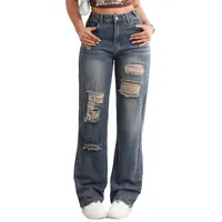 Women's Casual Daily Streetwear Solid Color Full Length Ripped Jeans main image 2