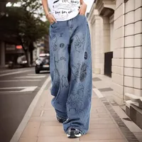 Women's Casual Daily Streetwear Graffiti Full Length Jeans sku image 4