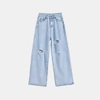 Women's Casual Daily Streetwear Solid Color Full Length Jeans sku image 3