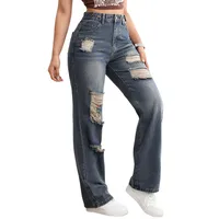 Women's Casual Daily Streetwear Solid Color Full Length Ripped Jeans main image 3