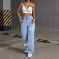 Women's Casual Daily Streetwear Butterfly Full Length Jeans main image 4