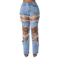 Women's Casual Daily Sexy Streetwear Glittery Full Length Jeans sku image 5