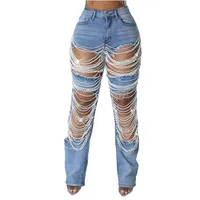 Women's Casual Daily Sexy Streetwear Glittery Full Length Jeans sku image 14