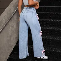 Women's Casual Holiday Daily Classic Style Streetwear Bow Knot Full Length Jeans main image 2