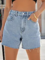 Women's Casual Daily Streetwear Solid Color Shorts Jeans sku image 4