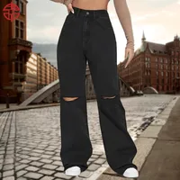 Women's Daily Street Simple Style Classic Style Solid Color Full Length Jeans sku image 1