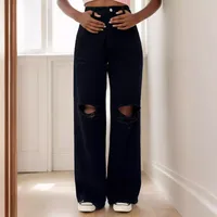 Women's Holiday Street Streetwear Solid Color Full Length Jeans main image 3