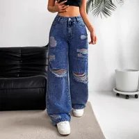 Women's Holiday Street Streetwear Solid Color Full Length Jeans main image 1