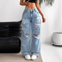 Women's Holiday Street Streetwear Solid Color Full Length Jeans sku image 4