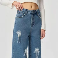 Women's Holiday Street Simple Style Classic Style Solid Color Full Length Jeans main image 4