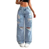 Women's Holiday Street Streetwear Solid Color Full Length Jeans main image 2