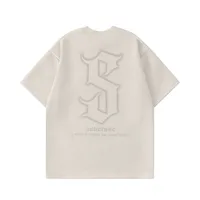 Jiayiku Men's Clothing Spring/Summer New American Street Retro Fashion Brand Deerskin Velvet Embroidered Printed Short-sleeved T-shirt main image 1