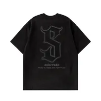 Jiayiku Men's Clothing Spring/Summer New American Street Retro Fashion Brand Deerskin Velvet Embroidered Printed Short-sleeved T-shirt main image 3