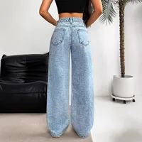 Women's Holiday Street Streetwear Solid Color Full Length Jeans main image 4
