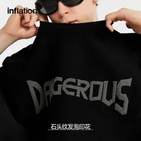 INF Men's Clothing | Twill Fake Two-piece Printed T-shirt  Spring And Summer New Fashion Brand Street Loose Short Sleeve Top Men main image 2