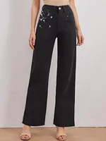 Women's Holiday Street Classic Style Streetwear Solid Color Full Length Jeans sku image 3