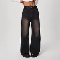 Women's Daily Street Vintage Style Streetwear Solid Color Full Length Jeans sku image 1
