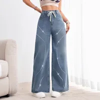 Women's Holiday Street Streetwear Solid Color Full Length Jeans sku image 2