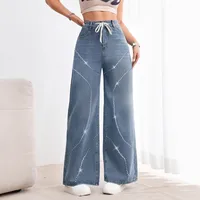 Women's Holiday Street Streetwear Solid Color Full Length Jeans main image 1